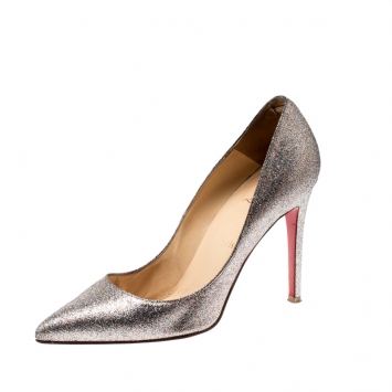 Pre Owned Christian Louboutin Multicolor Glitter Paulina Pointed Toe Pumps Size 39.5