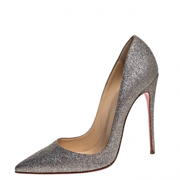 Pre Owned Christian Louboutin Glitter Fabric So Kate Pointed Toe Pumps Size 38.5