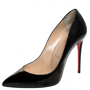 Pre Owned Christian Louboutin Black Patent Leather So Kate Pointed Toe Pumps Size 39.5