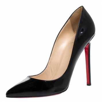 Pre Owned Christian Louboutin Black Patent Leather So Kate Pointed Toe Pumps Size 40