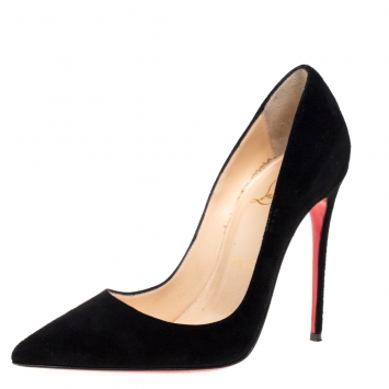 Pre Owned Christian Louboutin Black Suede So Kate Pointed Toe Pumps Size 36.5