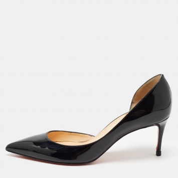 Pre Owned Christian Louboutin Black Patent Patent Iriza Pumps Size 36.5