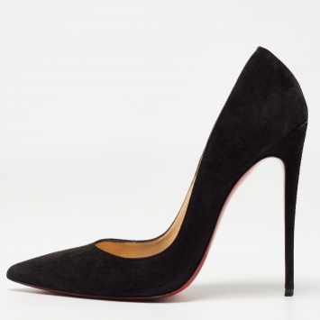Pre Owned Christian Louboutin Black Suede So Kate Pumps Size 39.5