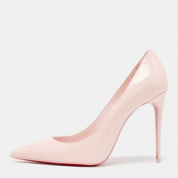 Pre Owned Christian Louboutin Pink Patent Leather Kate Pumps Size 36