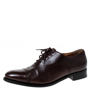 Pre Owned Church'S Brown Leather Toronto Lace Up Oxfords Size 37