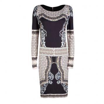 Pre Owned Class by Roberto Cavalli Multicolor Jewel Print Long Sleeve Dress M