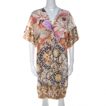 Pre Owned Class by Roberto Cavalli Multicolor Mixed Print Short Dress S