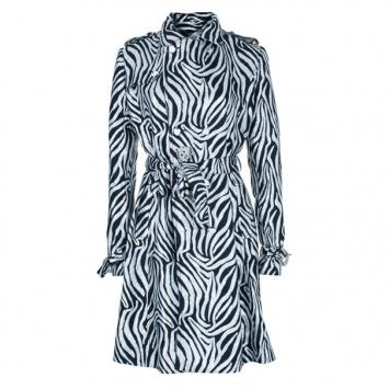 Pre Owned Class by Roberto Cavalli Monochrome Belted Coat M