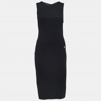 Pre Owned Class by Roberto Cavalli Black Rib Knit Sleeveless Short Dress M  
