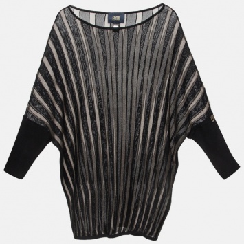 Pre Owned Class Roberto Cavalli Stripe Patterned Jersey Top M