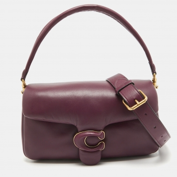 Pre Owned Coach Purple Leather Pillow Tabby 26 Shoulder Bag