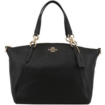 Pre Owned Coach Black Pebble Leather Small Kelsey Satchel Bag