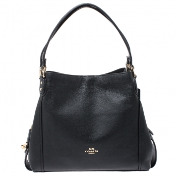 Pre Owned Coach Black Leather Edie 31 Shoulder Bag