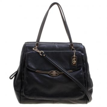 Pre Owned Coach Black Leather Shoulder Bag