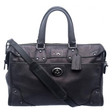 Pre Owned Coach Holographic Leather Rhyder Boston Bag