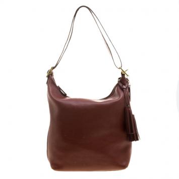 Pre Owned Coach Brown Leather Bucket Bag