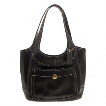 Pre Owned Coach Black Leather Hobo