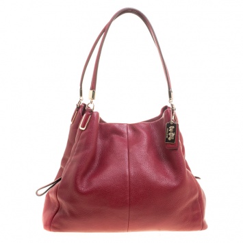 Pre Owned Coach Burgundy Leather Madison Tote