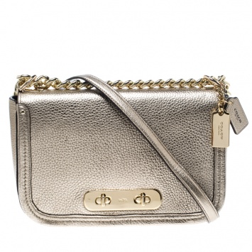 Pre Owned Coach Gold Leather Swagger Shoulder Bag