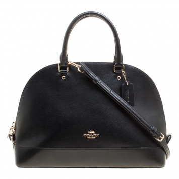 Pre Owned Coach Black Leather Sierra Top Handle Bag