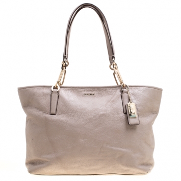 Pre Owned Coach Beige Leather Ava Tote