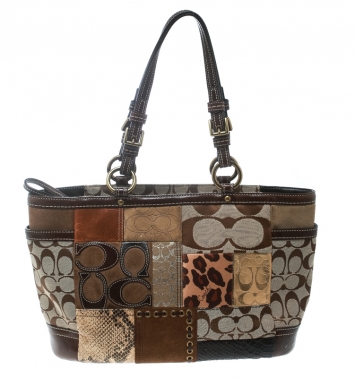 Pre Owned Coach Multicolor Canvas and Leather Patchwork Tote
