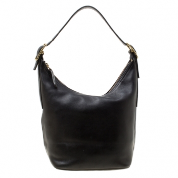 مملوكة مسبقًا Coach Black Leather Bucket Hobo
