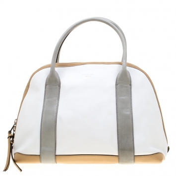 Pre Owned Coach Tricolor Leather Dome Satchel