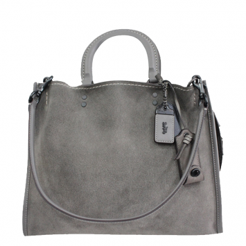 Pre Owned Coach Grey Leather Rogue Satchel