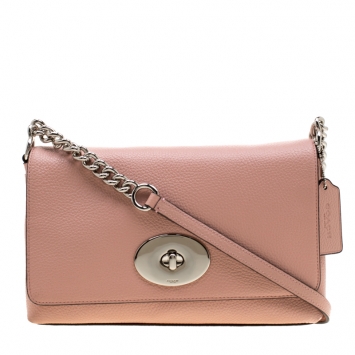 Pre Owned Coach Blush Pink Leather Crosstown Crossbody Bag