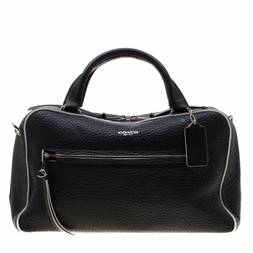 Pre Owned Coach Black Leather Large Bleecker Toaster Satchel