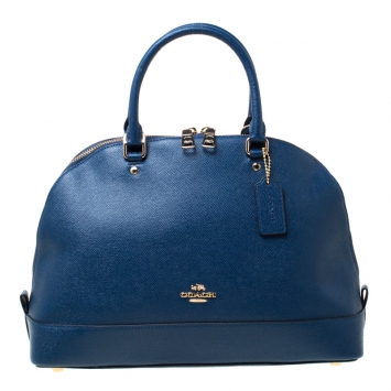 Pre Owned Coach Blue Leather Sierra Satchel