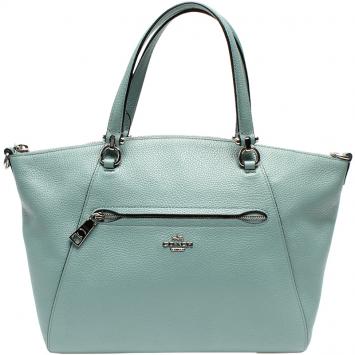 Pre Owned Coach Blue Pebbled Leather Prairie Satchel Bag