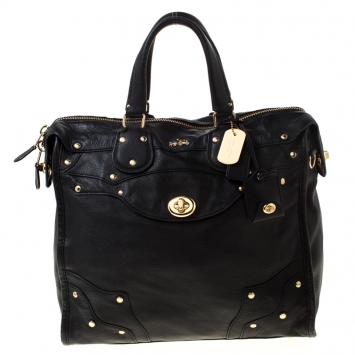 Pre Owned Coach Black Leather Rhyder 33 Satchel
