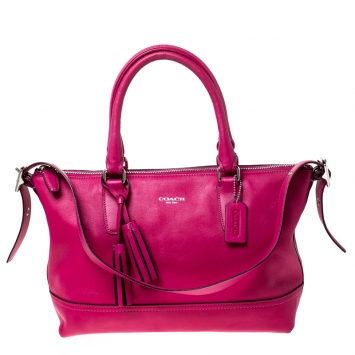 Pre Owned Coach Magenta Leather Molly Satchel