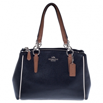 Pre Owned Coach Black Leather Mini Christie Carryall Crossbody Bag  