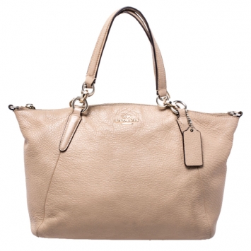 Pre Owned Coach Beige Leather Ava Satchel