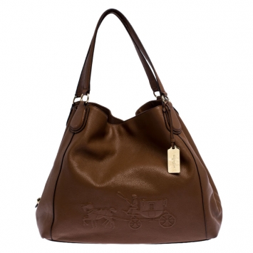 Pre Owned Coach Brown Leather Edie Shoulder Bag