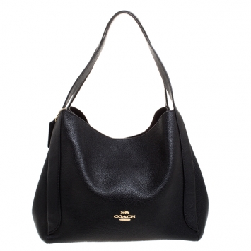 Pre Owned Coach Black Leather Hadley Hobo