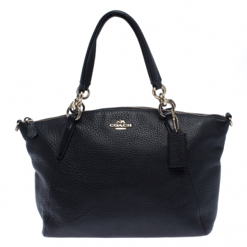 Pre Owned Coach Black Leather Kenley Satchel 