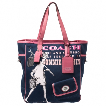 مملوكة مسبقًا Coach Blue/Pink Bonni Cashin Print Canvas and Leather Tote