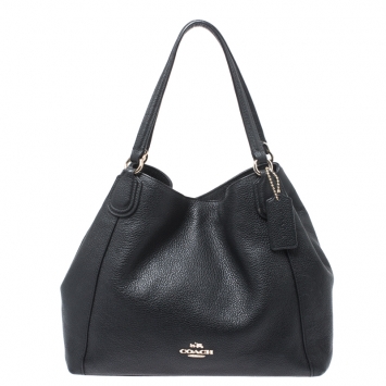 Pre Owned Coach Black Leather Edie Tote