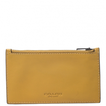 Pre Owned Coach Mustard Leather Card Holder