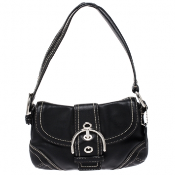 Pre Owned Coach Black Leather Soho Shoulder Bag