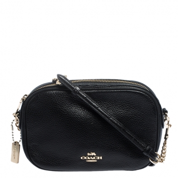 Pre Owned Coach black Leather Isla Chain Crossbody Bag