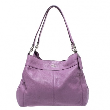 Pre Owned Coach Lilac Leather Lexy Shoulder Bag