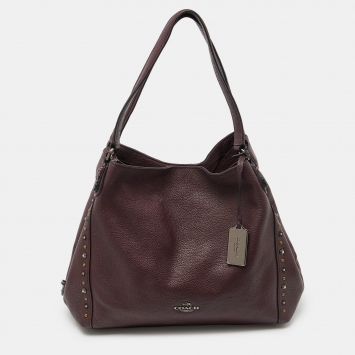Coach Burgundy Leather Edie Shoulder Bag