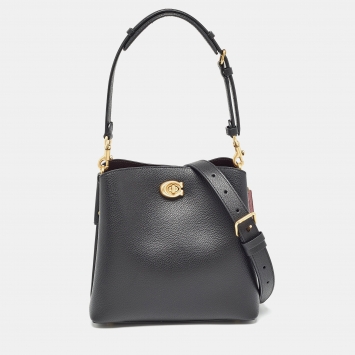 Pre Owned Coach Black Leather Willow Bucket Bag