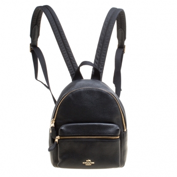 Pre Owned Coach Black Leather Mini Charlie Backpack