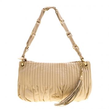 Pre Owned Cole Haan Beige Leather Amalfi Shoulder Bag